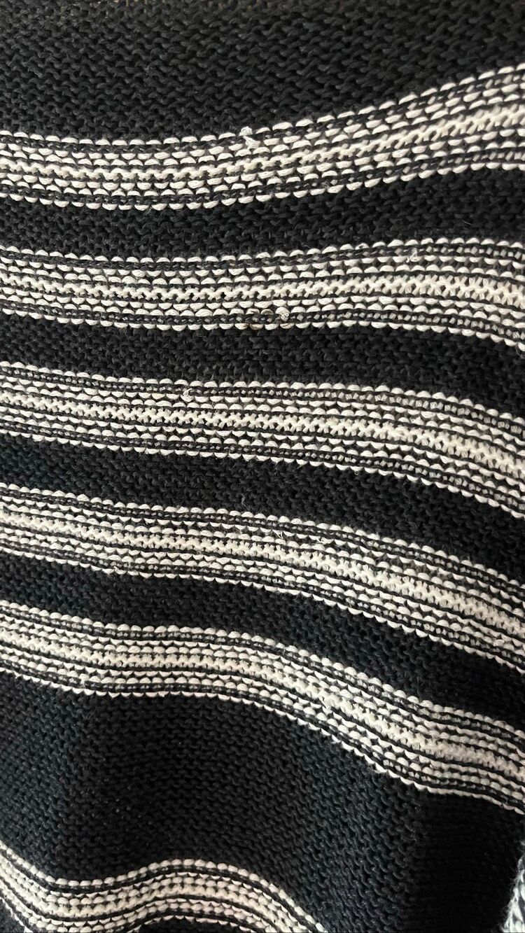 Fate Striped Sweater Womens Medium Black White Good Fisherman Linen Blend - Picture 4 of 9